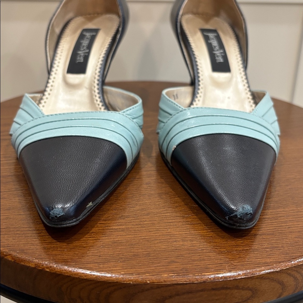 Elegant Black and Blue Heels by Lancaster - Picture 3 of 4